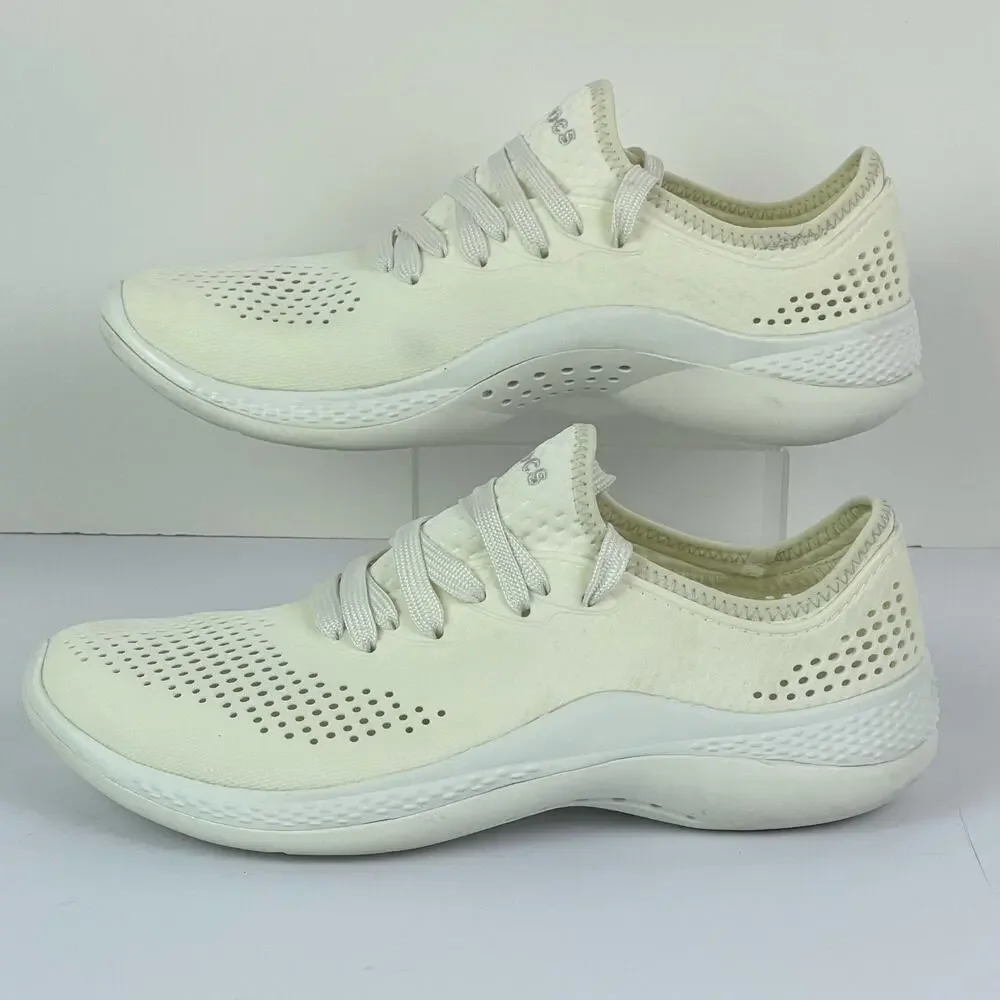 Crocs LiteRide Women’s Sneakers Almost White Size 9 Comfort Mesh Athletic Casual